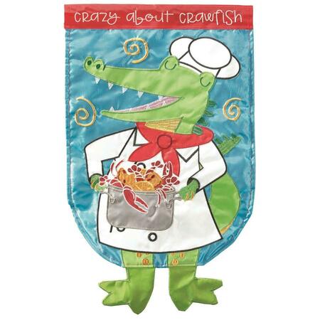 RECINTO Crazy About Crawfish Alligator Flag RE3463351
